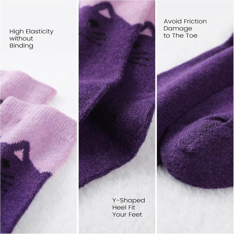 Pleneal Wool Socks for Women - Womens Wool Socks Winter Warm Cozy Knit Sock for Women Men - Image 3